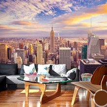 3D-обои с изображением современного города Нью-Йорка, здания, пейзажа, настенные фотообои для гостиной, кафе, ресторана, креативные декоративные обои в рулоне 2024 - купить недорого