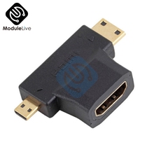 3 в 1 Micro Male Mini HDMI male to HDMI Женский Кабель адаптер конвертер Новый для HDTV 1080P HDMI кабели комбо 2024 - купить недорого