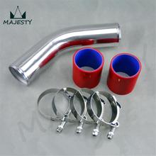 45 degree 70mm 2.75" Aluminum Turbo Intercooler Pipe Piping+silicon hose+T clamps RED 2024 - buy cheap