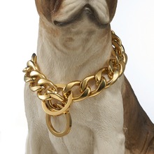 15/19mm Strong Silver/Gold Color Stainless Steel Slip Dog Collar Dogs Training Chain Collars for Large Dogs Pitbull Bulldog 2024 - buy cheap