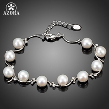 AZORA 10pcs Imitation Pearl Clear Stellux Austrian Crystal Bracelets TS0049 2024 - buy cheap