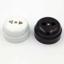 5Pcs Retro Wall Switches Electrical Socket Surface Mounted Two-holes Outlet Socket Strip Old Single 10A Circular 2024 - buy cheap
