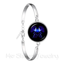 Pulsera chapada en plata para mujer, brazalete con diseño de constelación de galaxia, 12 signos del zodiaco, astrología, 2018 2024 - compra barato