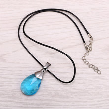 High Quality Hot Anime Sword Art Online blue waterdrop logo pendant Necklace  Fashion Jewelry Drop-shipping 2024 - buy cheap