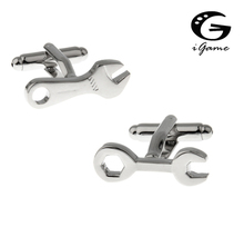 iGame Men Gift Wrench Cuff Links Silver Color Copper Material Novelty Spanner Tool Design Free Shipping 2024 - buy cheap