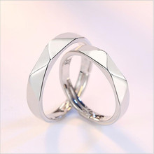  Wholesale Silver Plated Rings For Women Party Accessories Trendy Geometry Stripe Couple Rings For Girl Jewelry 2024 - buy cheap