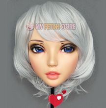 (Fu-02) Женская милая девочка каучуковые полуголовы Kigurumi BJD Eyes Crossdress Косплей японское аниме ролевая маска Лолиты с глазами и париком 2024 - купить недорого