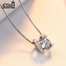 Effie Queen Fashion Women Pendant Necklace Round AAA Cubic Zircon Square Shape Box Chain Necklaces Female Jewelry Kolye WN05 2024 - buy cheap