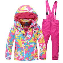 Mounchain/лыжный костюм для мальчиков и девочек, водонепроницаемые штаны + куртка, комплект, зимняя спортивная утепленная одежда 2024 - купить недорого