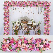 Artificial Flowers Wall Wedding Background Lawn Table Flower 1 M Arched Flower Road Lead Home Arch Decoration 2024 - buy cheap