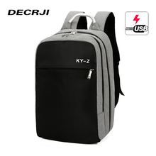 DECRJI-mochila informal con carga USB para hombre y adolescente, bolsa de viaje Unisex para ordenador portátil de 15,6 pulgadas, mochilas escolares con cremallera 2024 - compra barato