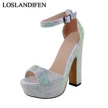 Summer Shoes Woman Rhinestone Sandals Women Sexy Thin High Heels Ladies Party Wedding Platform Ankle Strap Shoes NLK-A0150 2024 - buy cheap
