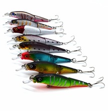8pcs/lot 9.2cm/3.6in 7.6g/0.27oz Fishing Lures 9.2cm/7.5g fishing tackle 8 color Minnow fishing bait  6# Hook hard Bait 2024 - buy cheap