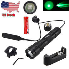 Hunting Light 2000lm Green Q5 LED Flashlight Tactical Torch  +18650 Battery+  Mount++Remote Pressure Switch+Charger 2024 - buy cheap