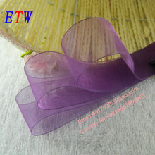 Free shipping 1''(25mm) Polyester Organza Ribbon Plum Color 50 yards/lot wedding Ribbon DIY hairbows Kids gift 2024 - buy cheap