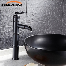 Bamboo Shape Bathroom Brass Retro Basin Sink Mixer Taps Deck Mounted Single Holder Swivel Spout Black Faucet B3261 2024 - buy cheap