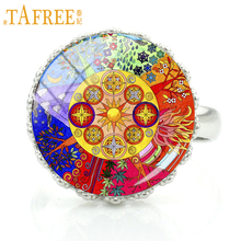 TAFREE handmade buddhism zen charm Chakra Sacred Geometry mandala rings jewelry women fashion flower art party jewellery CT410 2024 - buy cheap