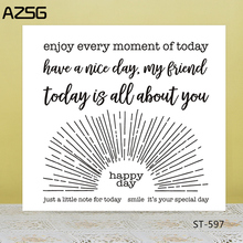 AZSG enjoy every moment of today Clear Stamps/Seals For DIY Scrapbooking/Card Making/Album Decorative Silicone Stamp Crafts 2024 - buy cheap