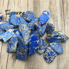 Mystic Blue Imperial Jaspers Slice Beads, Natural Sedment Emperor Stone gema de piedra drusa Slab Jewelry Making Beads, MY1661 2024 - compra barato