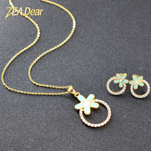 ZEA Dear Jewelry-Conjuntos de joyería esmaltada para mujer, pendientes, collar, colgante, conjuntos de joyería de circón para fiesta, accesorios de joyería coloridos 2024 - compra barato