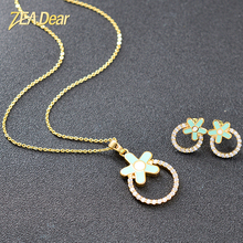 ZEA Dear Jewelry Enamel Jewelry Sets For Women Earrings Necklace Pendant Zircon Jewelry Sets For Party Colorful Jewelry Findings 2024 - buy cheap