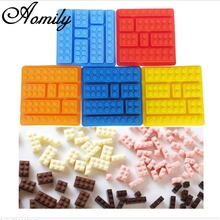 Aomily-Molde de silicona con forma de bloque de construcción 3D, herramienta de molde para pastel de caramelo y gelatina de Chocolate, barra de pastelería DIY, Mini bloque de hielo, regalo 2024 - compra barato