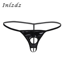 Gay Mens Erotic Sexy Underwear Lingerie G-string Thong Bikini Briefs Leather Mesh Jockstrap Underpants with Penis Holes Panties 2024 - buy cheap