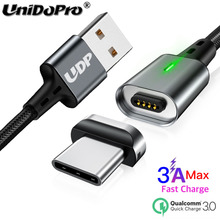 Магнитный USB-кабель для быстрой зарядки и синхронизации данных типа C QC 3,0 3A для Chuwi Hi9 Pro , Hi10 Plus, Vi10 Plus ,Hi10 Pro, Vi8 Plus, Hi8 Pro 2024 - купить недорого