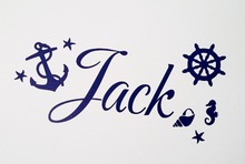 custom any Name nautical wall Stickers,nursery Nautical/Anchor/Ships Wheel/Pirate mural for kids room decor 2024 - buy cheap
