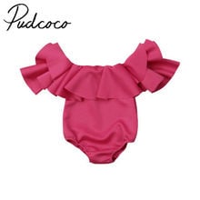 Newborn Baby Girl Solid Ruffle Romper Jumpsuit Outfit Clothes 0-12m 2024 - buy cheap