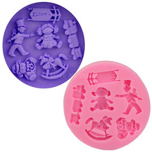 Baby Child Cartoon Toy Silicone Fondant Soap 3D Cake Mold Cupcake Jelly Candy Chocolate Decoration Baking Tool Moulds FQ1752 2024 - buy cheap