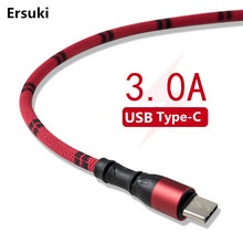 Ersuki USB Type C кабель QC3.0 3A кабель быстрой зарядки для устройств Type-C USB Type C кабель для Huawei Xiaomi Samsung Galaxy S9 Plus 2024 - купить недорого