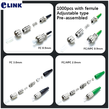 1000pcs FC fiber connector with ferrule Adjustable type APC SM MM black green 3.0 2.0 0.9mm Pre-assembled optical ftth accessory 2024 - buy cheap