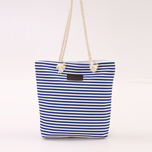 Brand Designer Women Canvas Tote bag Female Single Shopping Bags for Women Casual Stripe Shoulder Beach Bag Handbags Lady bag 2024 - buy cheap