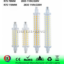 78mm 118mm R7S Led Lamp J78 J118 AC 220V 110V 2835SMD 64 128 leds Spotlight Replace Halogen Floodlight R7S Lamparas No Flicker 2024 - buy cheap