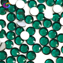 SS3-SS34 Malachite green color Non HotFix flatback Top-level glass crystal 3D Nail Art Rhinestones diy Decorations MFKL 2024 - buy cheap