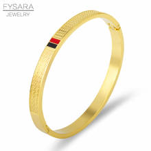 FYSARA Эмаль Браслеты с квадратным звеном очаровательные браслеты на запястье браслет для женщин из нержавеющей стали цвета: золотистый, роскошный браслет, для свадьбы, для женщин, ювелирные изделия 2024 - купить недорого
