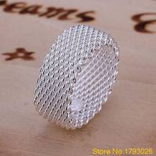 Women's Silver Plated Fashion Size 6/7/8/9 Wide Band Ring for decoration 4TSW 2024 - buy cheap