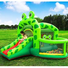 New Cartoon Mini Inflatable Castle Pool Slider Inflatable Frog Bounce House Bouncer For Kids Birthday With Air Blower And Pool 2024 - buy cheap