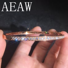 Aeaw pulseira sólida 14k rosa branca e amarela, 36 peças, 2.5mm df, bracelete de diamante de moissanite de laboratório para mulheres 2024 - compre barato