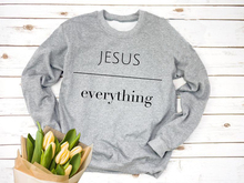 Jesus Over Everything Sweatshirt Christian Jesus Graphic Crewneck High Quality Cotton Christian Slogan aesthetic Hoodie Gift Top 2024 - buy cheap