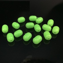 100pcs/lot Green Soft Rubber Cylinder Luminous Beads Lumo Glow Beans Fishing Soft Rubber Fishing accessories with jigging hook 2024 - buy cheap