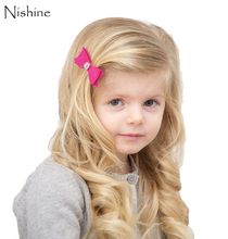 NISHINE 17colors Newborn Lovely Felt Bow With Alloy Clip Fashion Solid Fabric Hair Bows For Kids Girls Hair Accessories 2024 - buy cheap