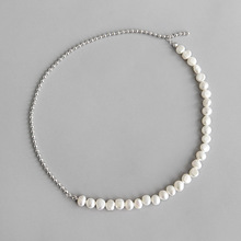 Ожерелье женское, из 100% стерлингового серебра 925 пробы с пресноводной жемчужиной в стиле барокко, элегантные чокеры 2024 - купить недорого