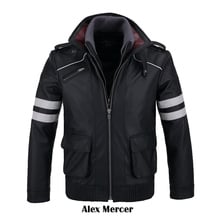 [STOCK]Double Collars!Game Prototype Alex Mercer PU Leather Jacket Winter Coat Halloween Cosplay Costume For Women/Men M-4XL 2024 - buy cheap