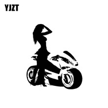 YJZT 12.1*14CM Sexy Girl Loving Motor Car Popular Fashion Style Vinyl Decal Black/Silver Car Sticker Cartoon Design C20-0783 2024 - buy cheap