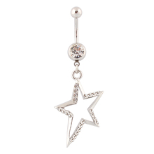 Belly button rings dangle Five-pointed star clear body piercing body jewelry Wholesale navel rings Surgical Steel 2024 - buy cheap