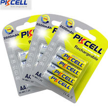 Pkcell-12 unidades ou 3 pacotes de baterias recarregáveis aa, 2300mah-2600mah, 1.2v nimh, 2a, para câmera digital e vídeo 2024 - compre barato