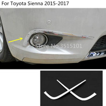 Car body head front fog Eyebrows trim light lamp frame stick ABS Chrome cover 2pcs For Toyota Sienna 2015 2016 2017 2018 2024 - buy cheap