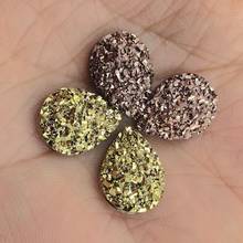 Free Shipping 10*14mm 50pcs Gold/Silver Flatback Resin Drop Design Stone beads Flatback Resin Rhinestone For DIY Decoration 2024 - buy cheap